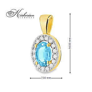 Колие от жълто злато 14К с швейцарски топаз и диаманти – изискан лукс на достъпна цена | Kirkorian Diamonds Колие от жълто злато 14К с швейцарски топаз и диаманти – изискан лукс на достъпна цена | Kirkorian Diamonds