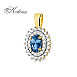 Висулка от жълто злато 14К с топаз Лондон Блу и диаманти 0.19 ct – елегантен дизайн, перфектно съотношение цена-качество