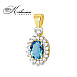 Колие висулка от жълто злато 14К с топаз Лондон Блу и диаманти 0.095 ct – елегантен дизайн, луксозна изработка, топ цена