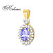 Висулка от жълто злато 14К с танзанит и диаманти – ZTZ0312, луксозна опаковка, готова за подарък