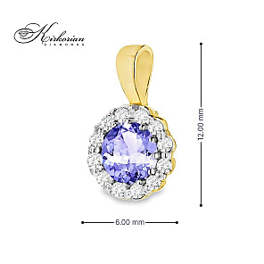 Колие от жълто злато 14К с танзанит и диаманти – елегантен дизайн с изискан блясък Колие от жълто злато 14К с танзанит и диаманти – елегантен дизайн с изискан блясък