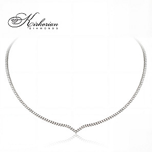 Диамантено колие от бяло злато 18К в тенис стил с V-образен акцент 2.13 ct – лукс на достъпна цена