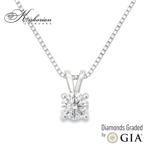 Колие от бяло злато 14k с диамант 0.40ct | GIA сертификат | Код: K601A Колие от бяло злато 14k с диамант 0.40ct | GIA сертификат | Код: K601A