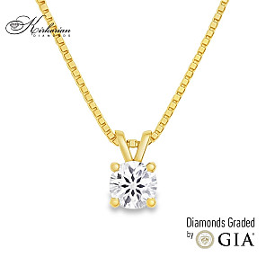 Колие с диамант 0.40 ct в жълто злато 14К – GIA – K601G