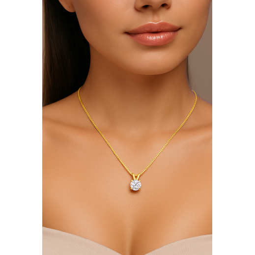 Колие с диамант 0.40 ct в жълто злато 14К – GIA – K601G Колие с диамант 0.40 ct в жълто злато 14К – GIA – K601G