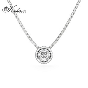 Колие от бяло злато 14k с диамант 0.15ct | Код: RN103