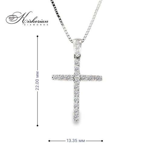 Луксозен кръст от бяло злато 14к с диаманти 0.26ct | Модел RN122 | Kirkorian Diamonds Луксозен кръст от бяло злато 14к с диаманти 0.26ct | Модел RN122 | Kirkorian Diamonds