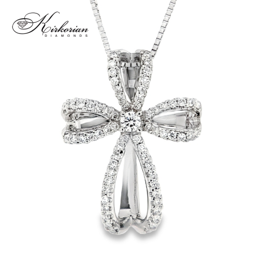 Изискан кръст от бяло злато 18к с диаманти 0.39ct – модел RN169 | Kirkorian Diamonds Изискан кръст от бяло злато 18к с диаманти 0.39ct – модел RN169 | Kirkorian Diamonds