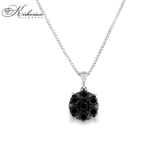 Колие от бяло злато 14k с черни диаманти 0.57ct – модел RN212 | Kirkorian Diamonds