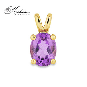 Висулка VS02AM от жълто злато 14К с аметист 0.74 ct – Подходяща за зодия Риби