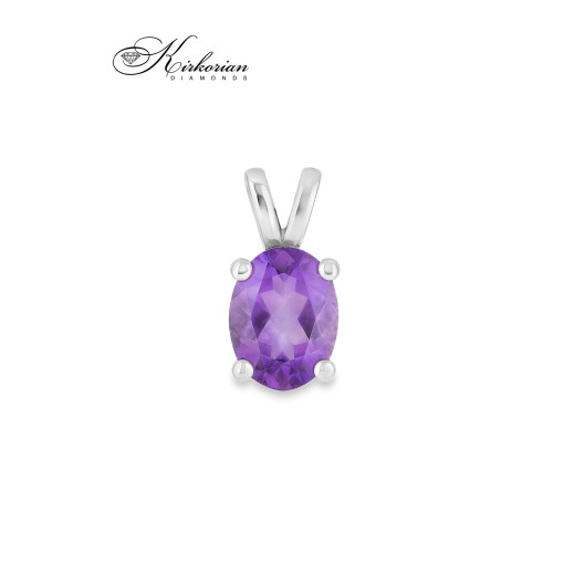 Висулка от бяло злато 14К с аметист 0.92 ct – зодия Риби | Kirkorian Diamonds Висулка от бяло злато 14К с аметист 0.92 ct – зодия Риби | Kirkorian Diamonds