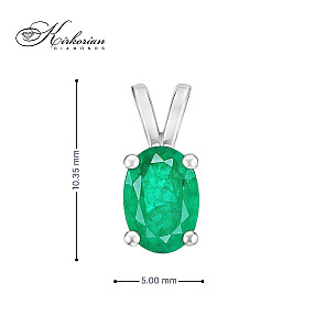 Висулка от бяло злато 14К с естествен смарагд 0.77 ct – зодия Телец | Kirkorian Diamonds