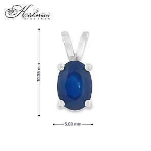 Висулка от бяло злато 14К с естествен сапфир 0.76 ct – зодия Дева | Kirkorian Diamonds