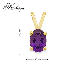 Златна висулка с аметист 0.36 ct – символ на зодия Риби