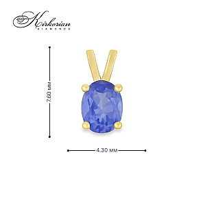 Висулка от жълто злато 14К с естествен танзанит 0.34 ct | Kirkorian Diamonds