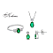 Комплект от бяло злато 18 карата със смарагди 1.69 карата и диаманти 0.25 карата Код:KM21
