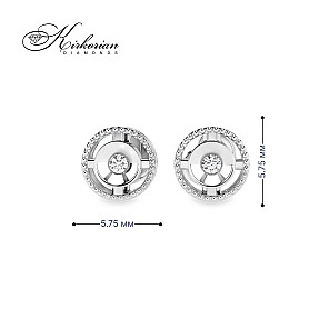 Обеци от бяло злато 18К с естествени диаманти 0.04 ct – модел 10210052