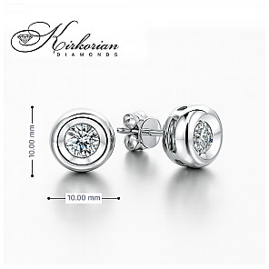 Обеци от бяло злато 14К с диаманти 0.50 ct G-H SI – класически модел RN107 с луксозна кутия и сертификат