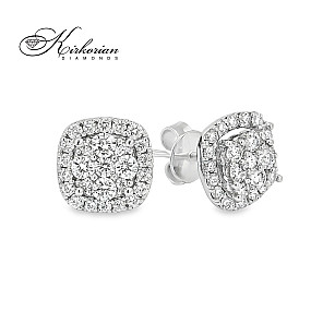 Обеци от бяло злато 18K с диаманти 1.00 ct – Код: RN99