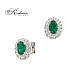Обеци със смарагди и диаманти 18К бяло злато 0.56 ct диаманти луксозна визия код IT55