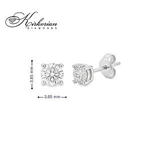  Класически обеци бяло злато 14K с диамант 0.35ct – елегантност и блясък