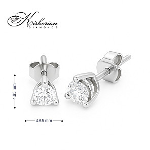 Класически обеци бяло злато 14K с диаманти 0.545ct – изискан стил и блясък