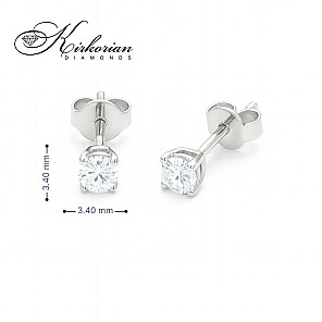 Класически обеци бяло злато 14K с диаманти 0.28ct – елегантност и стил