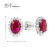 Обеци Бяло Злато 18к с Рубин и Диаманти 0.31 Карата - Код: RN176 | Kirkorian Diamonds