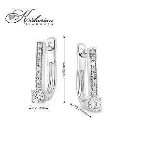 Обеци Бяло Злато 14к с Диаманти 0.24 Карата Английско Закопчаване - Код: RN192 | Kirkorian Diamonds