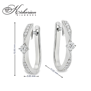 Обеци Бяло Злато 14к с Диаманти 0.29 Карата Английско Закопчаване - Код: RN193 | Kirkorian Diamonds