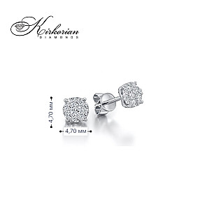 Обеци от бяло злато 18К с диаманти 0.20 ct Фина изработка Код RN87