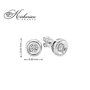 Обеци от бяло злато 14К с диаманти 0.20 ct в класически обков Елегантен модел Код RN96