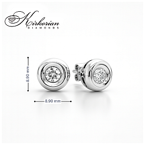 Обеци от бяло злато 14К с диаманти 0.40 ct в класически обков Елегантен модел Код RN97