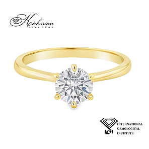 Годежен пръстен 0.52ct D VVS2 | Жълто злато 14k | IGI сертификат – Модел LG604G