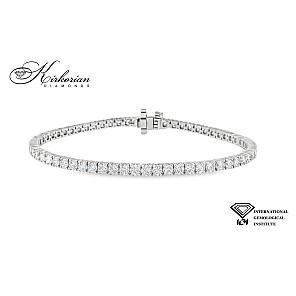 Брилянтна тенис гривна от бяло злато 18k с лабораторни диаманти 2.97ct, дължина 17.5 см – LGSJBR20227