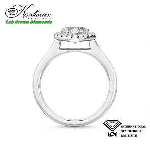 Годежен пръстен бяло злато 18к. с лабораторно  отгледан  диамант 1.20ct  IGI сертификат код:LG2611