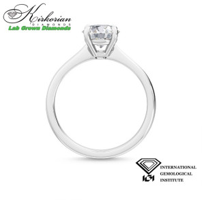 Годежен пръстен бяло злато 18к. с лабораторно  отгледан  диамант 1.10ct  IGI сертификат код:LG3196