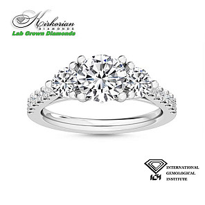 Годежен пръстен бяло злато 18к. с лабораторно  отгледан  диамант 1.55ct  IGI сертификат код:LG4444