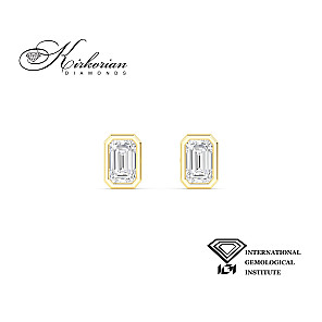 Обеци от жълто злато 18К с EMERALD диаманти 0.76ct VVS-VS IGI – цени от производител