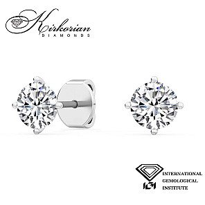 Класически обеци с Lab Grown диаманти 1.52ct от бяло злато 18k – IGI сертификат – модел LGSJE32932C