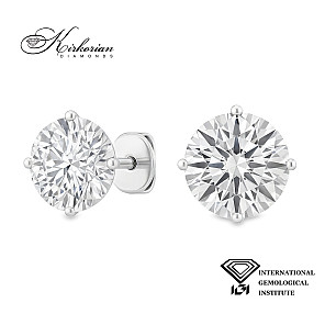 Луксозни обеци с диаманти 2.00ct D/VS1 от бяло злато 18k с IGI сертификат