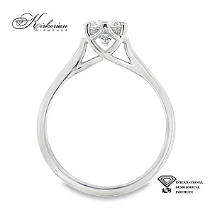 Годежен пръстен с лабораторно отгледан диамант 1.03ct D VVS1 | 14K бяло злато | Код: LG609A
