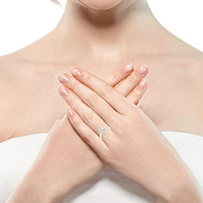 Годежен пръстен с лабораторно отгледан диамант 1.03ct D VVS1 | 14K бяло злато | Код: LG609A