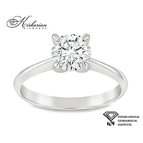 Годежен пръстен с лабораторен диамант 1.06 ct D VVS1 IGI сертификат – бяло злато 14К