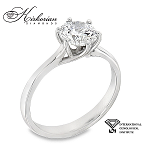 Елегантен годежен пръстен с 1.03ct лабораторно отгледан диамант | 14K бяло злато | Код: LG626A