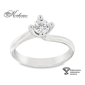 Годежен пръстен от бяло злато 14К с диамант 0.50 ct IGI – Специална оферта с включена кутия