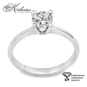 Годежен пръстен от бяло злато 14К с лабораторен диамант 0.50 ct IGI D/VVS1 – цени от производител