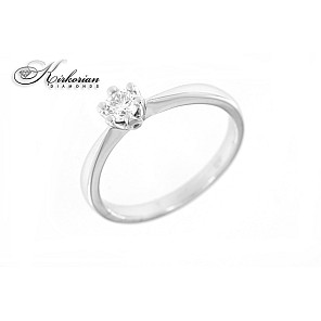 Класически годежен пръстен 14к. с диамант 0.25 карата код:372