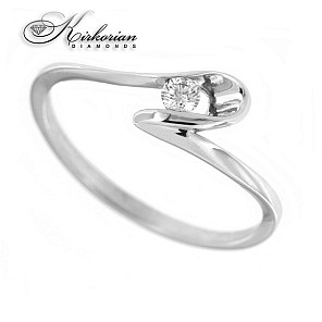 Годежен пръстен 14к. с диамант 0.10 карата Код:K115