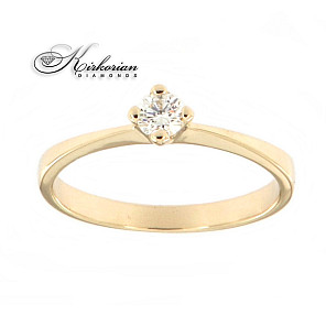 Годежен пръстен бяло или жълто злато 14к. с диамант 0.16 карата код:K453